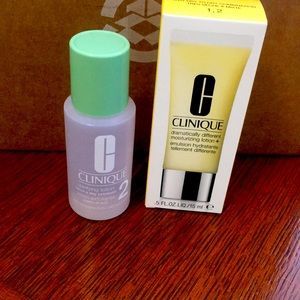 Clinique toner and lotion set